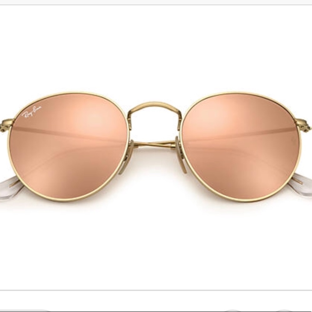 Ray band round flash lenses gold